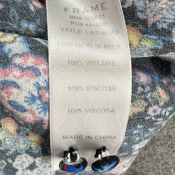 Frame One Shoulder Top Womens M Coastal Blue Multicolor Floral Boho Chic ASO - Picture 13 of 14